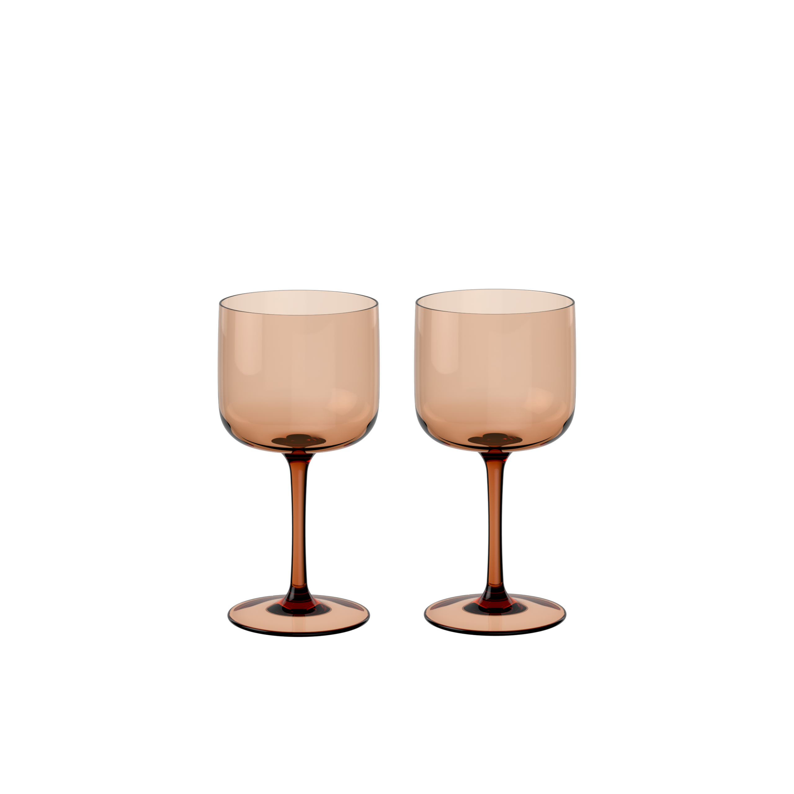 Like 高腳紅酒杯（暖棕陶）二入