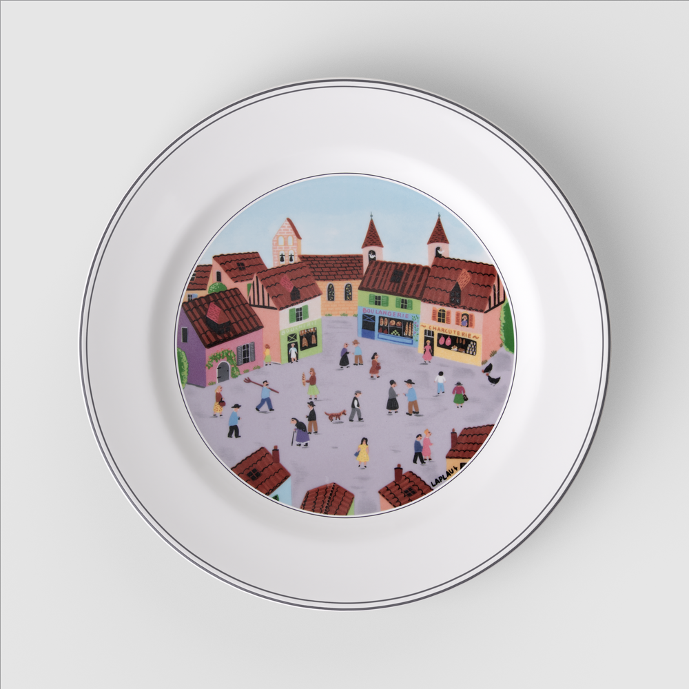 Design Naif純真生活 鄉村風景 平盤 27cm