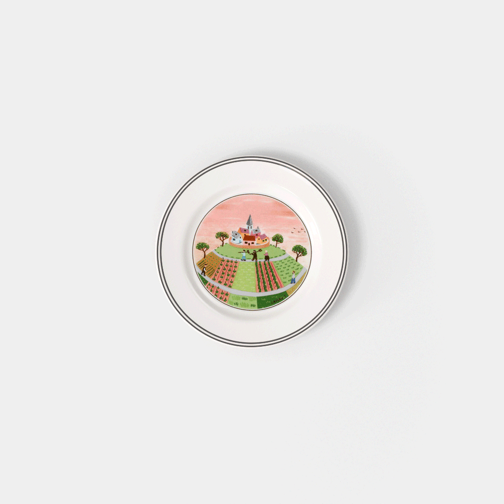 Design Naif純真生活 鄉村小景 麵包盤 17cm